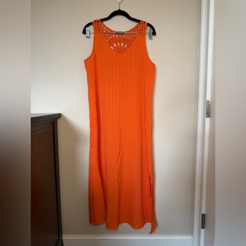SHEIN Vibrant Orange Maxi Dress